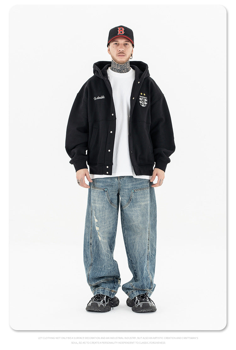 Cardigan hooded sweatshirt