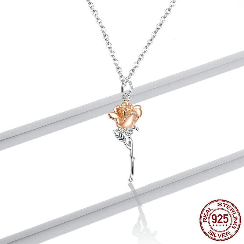 Leunsa rose pendant necklace