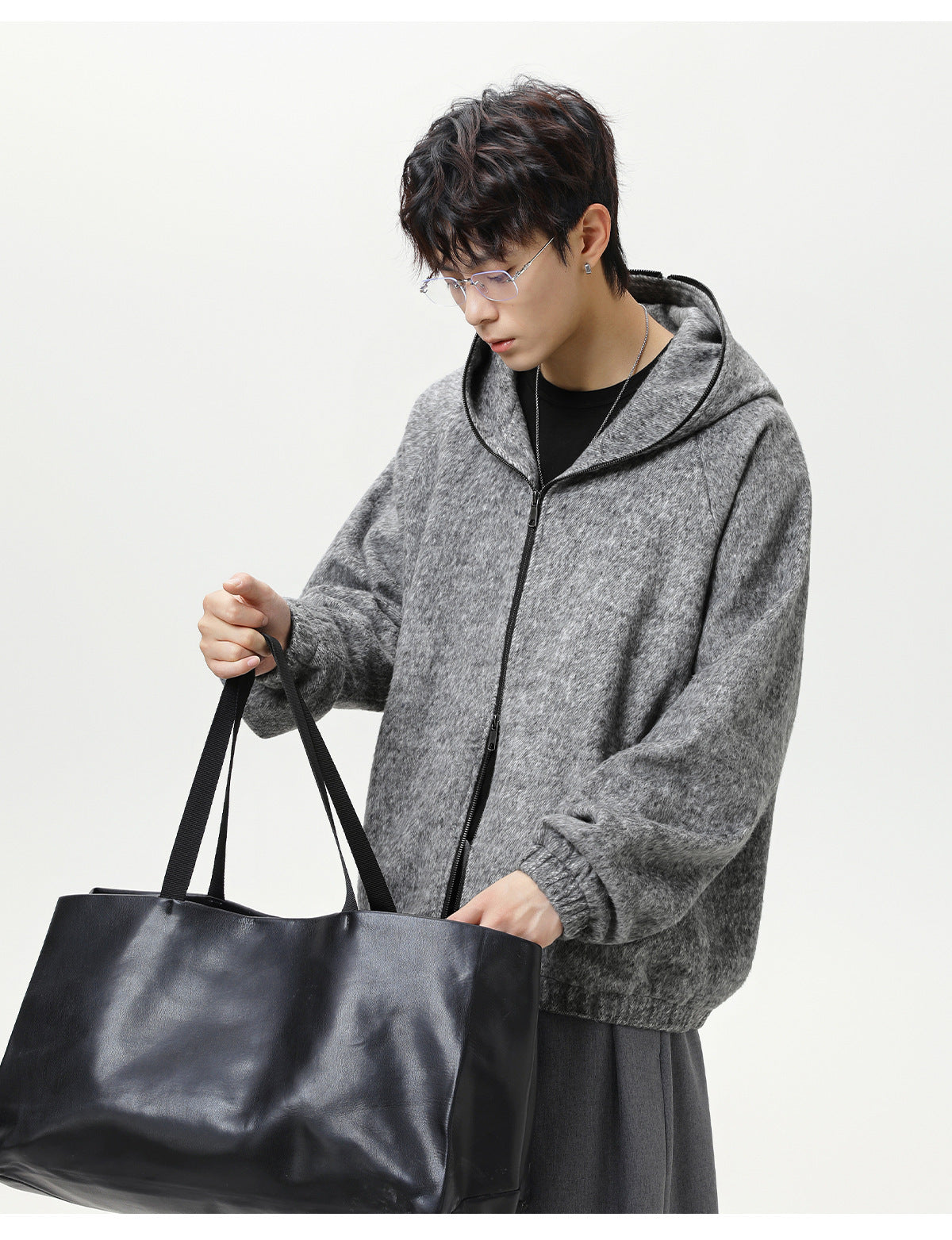 Hooded thick cardigan sweatshirt Jacket