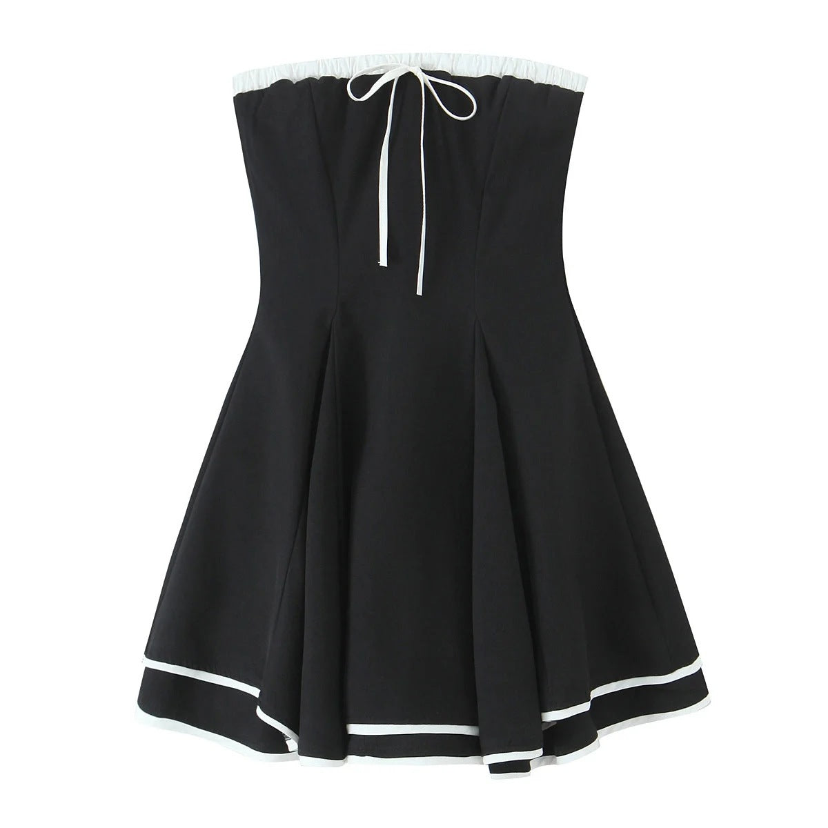 Strapless backless mini skirt