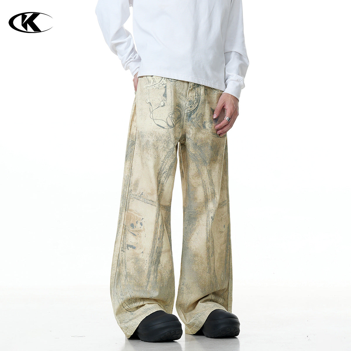 Printed Shell Pattern Denim