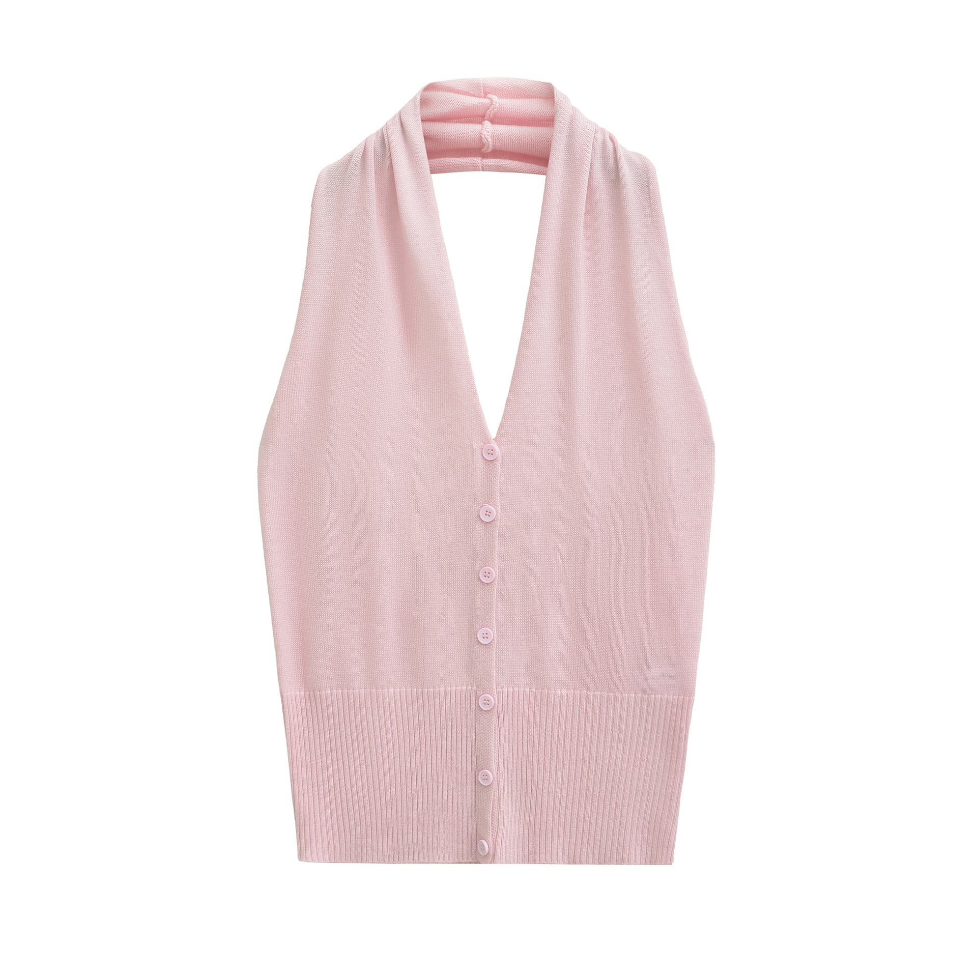 Sleeveless button top