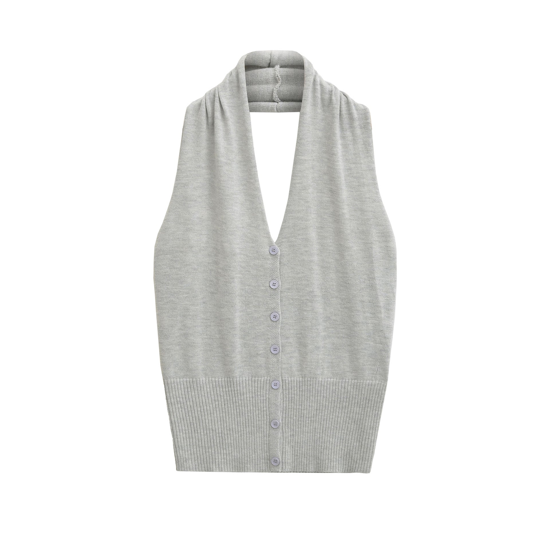 Sleeveless button top