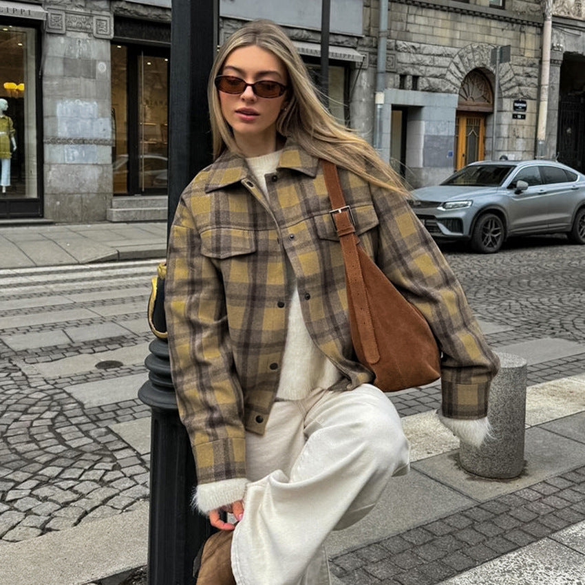 Checkered Wool Trucker Jackets