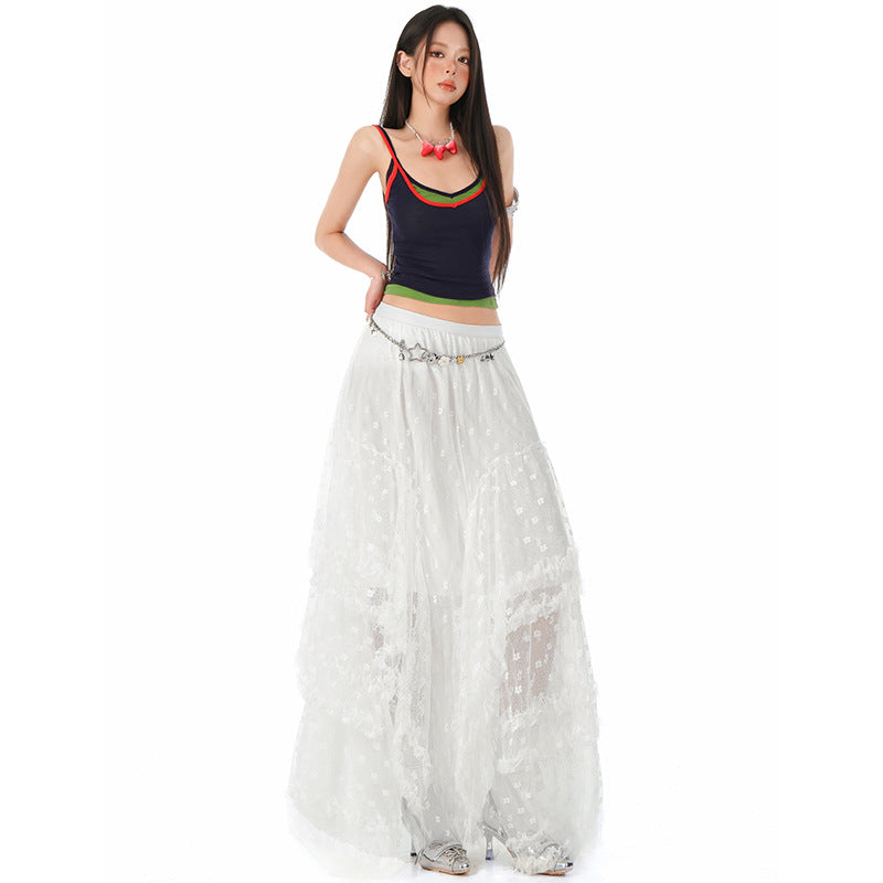 A-Line Design Long Skirt