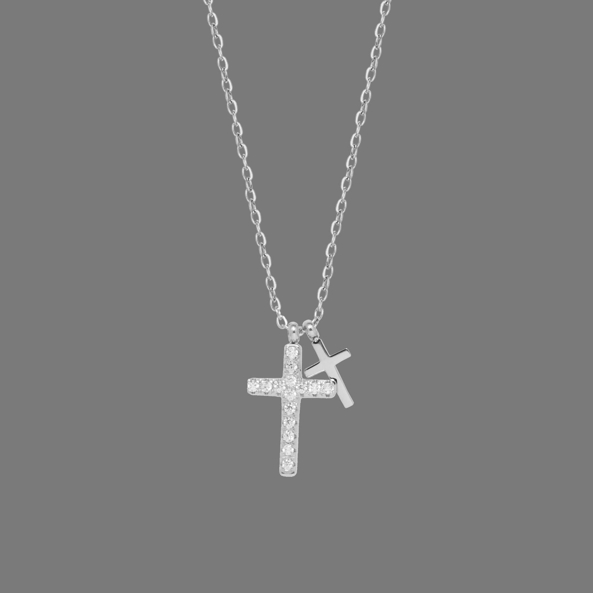 Leunsa diamond cross necklace