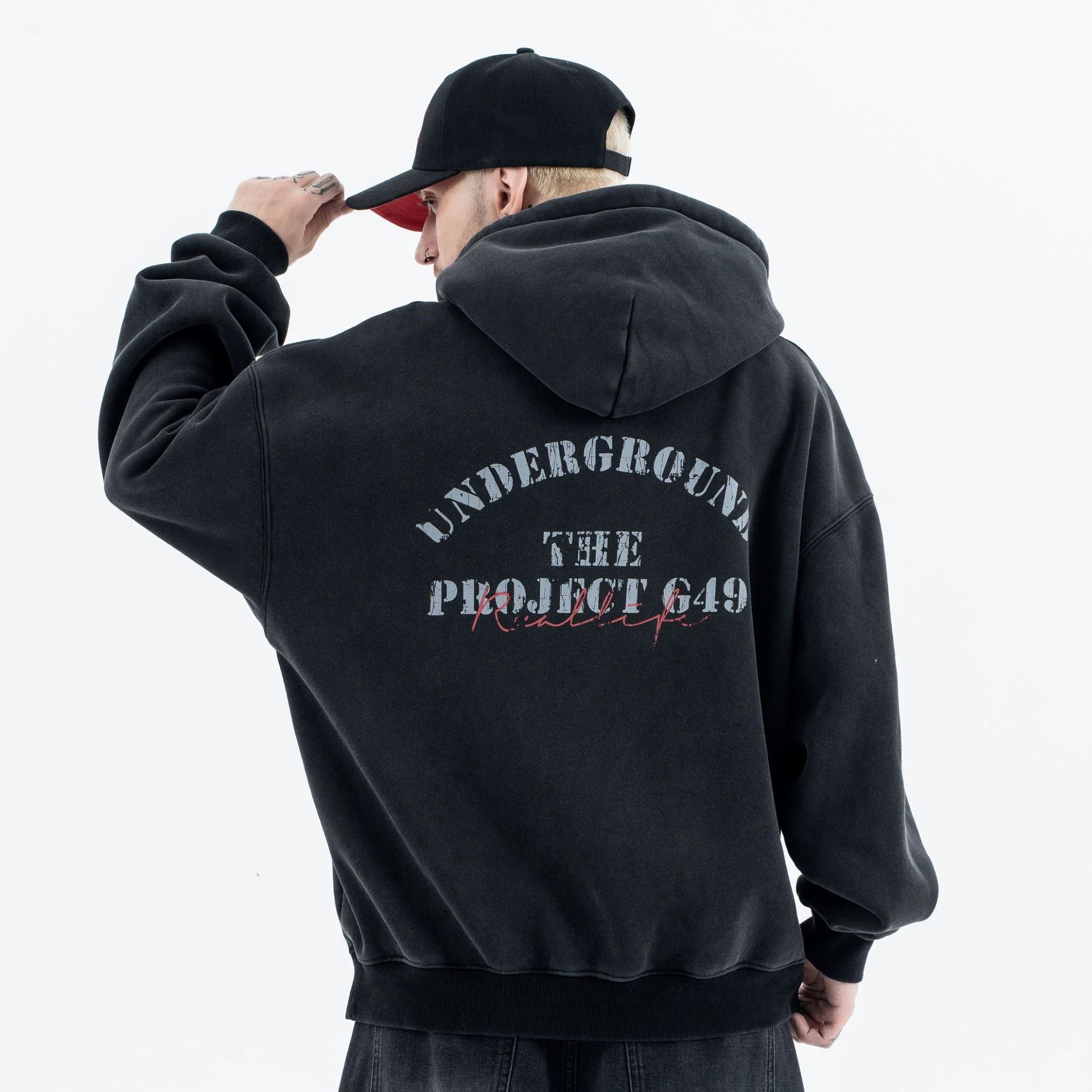 Fleece Hooded Sweatshirt Warm Loose Trendy