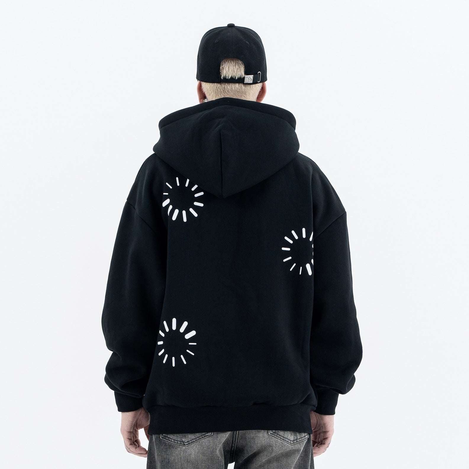 loose-fit patterned hoodie