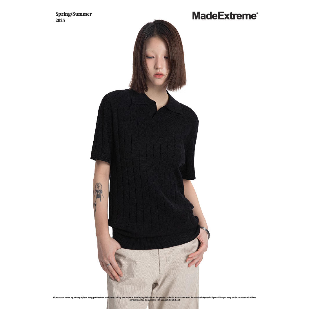 Ribbed cuff short knitwear