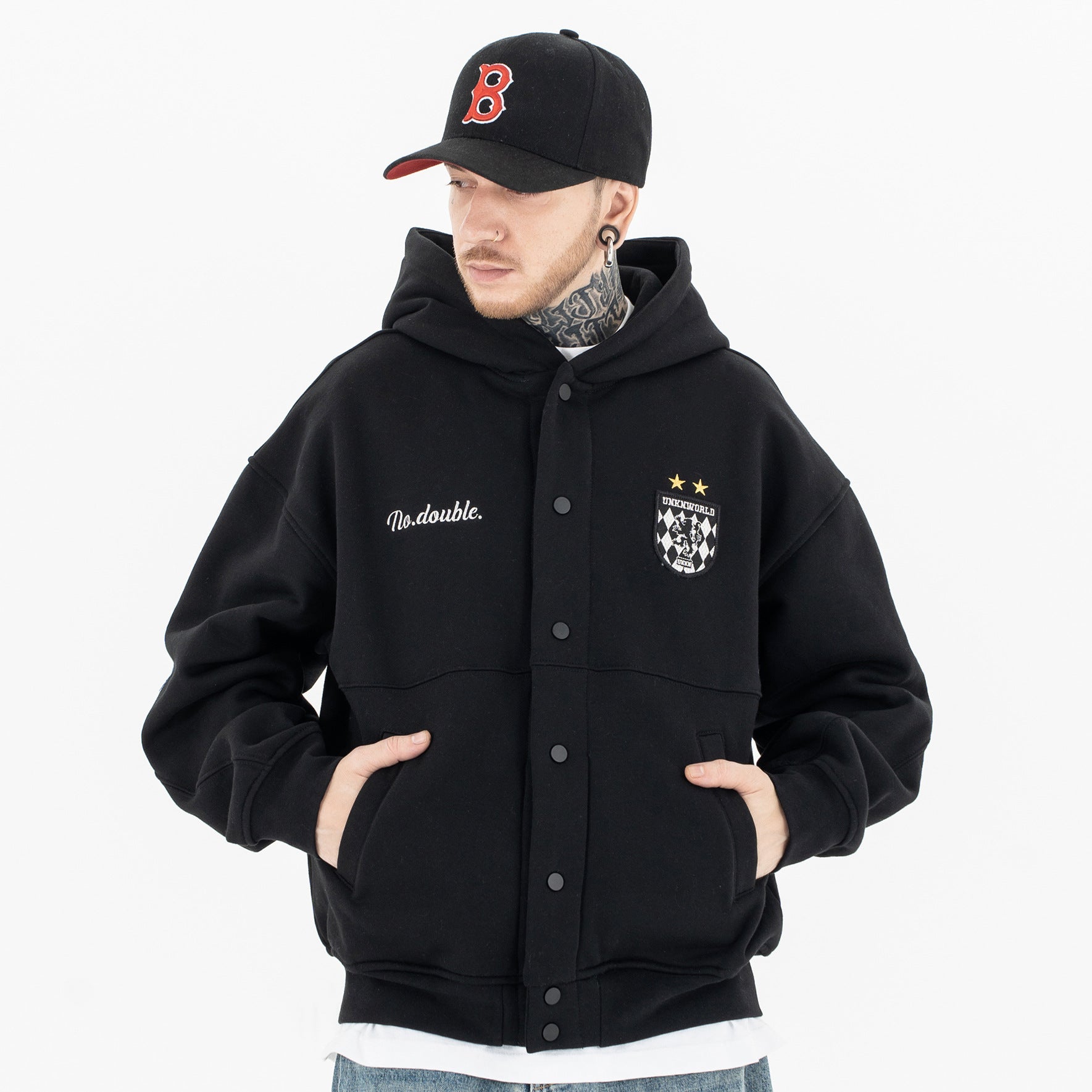 Cardigan hooded sweatshirt