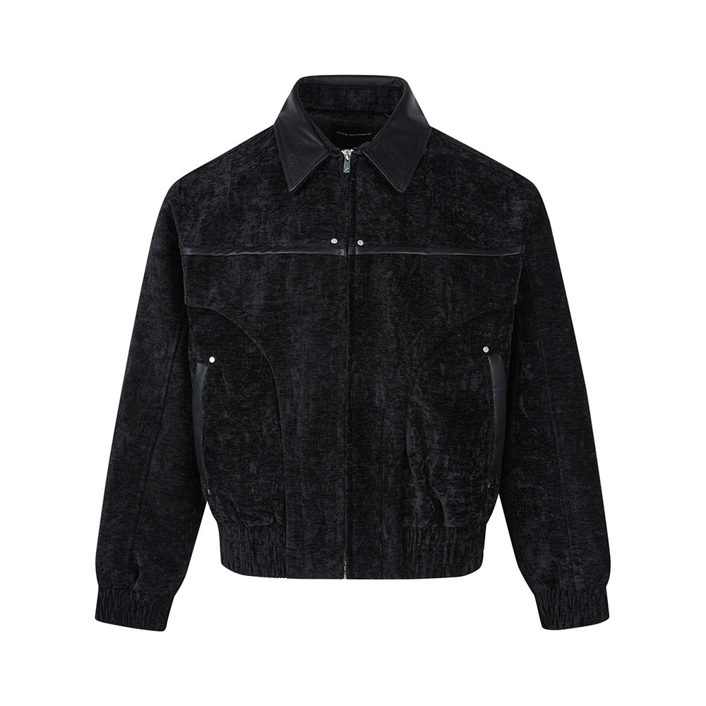 Velvet luxury Jacket with leather inserts