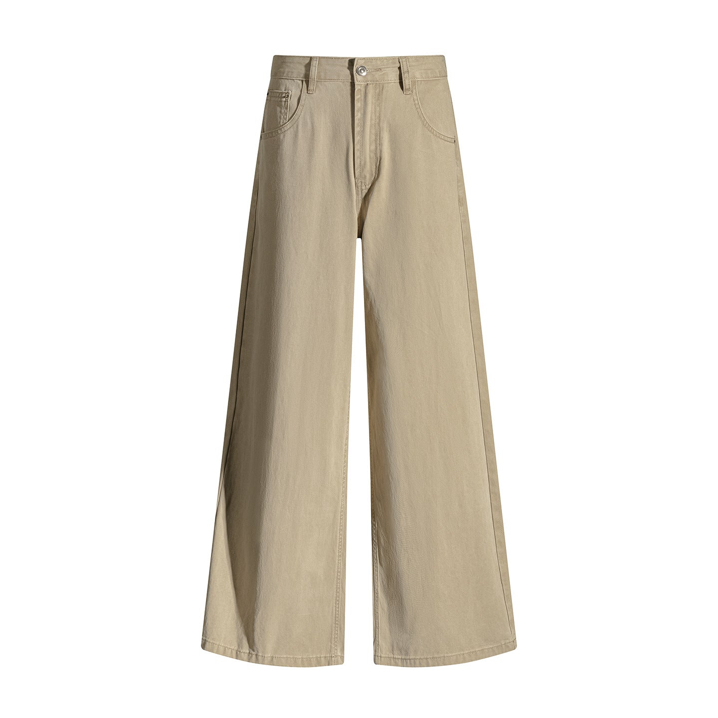Khaki wide-leg jeans