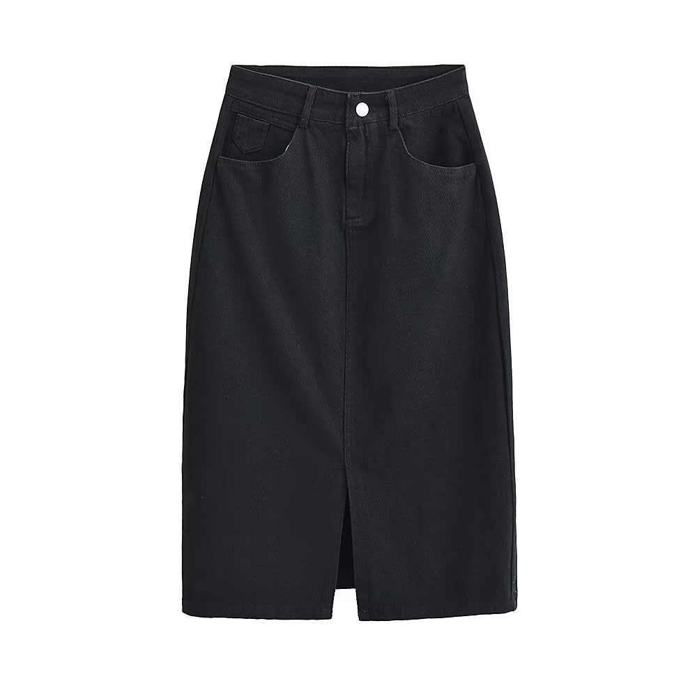 Straight leg slit skirt