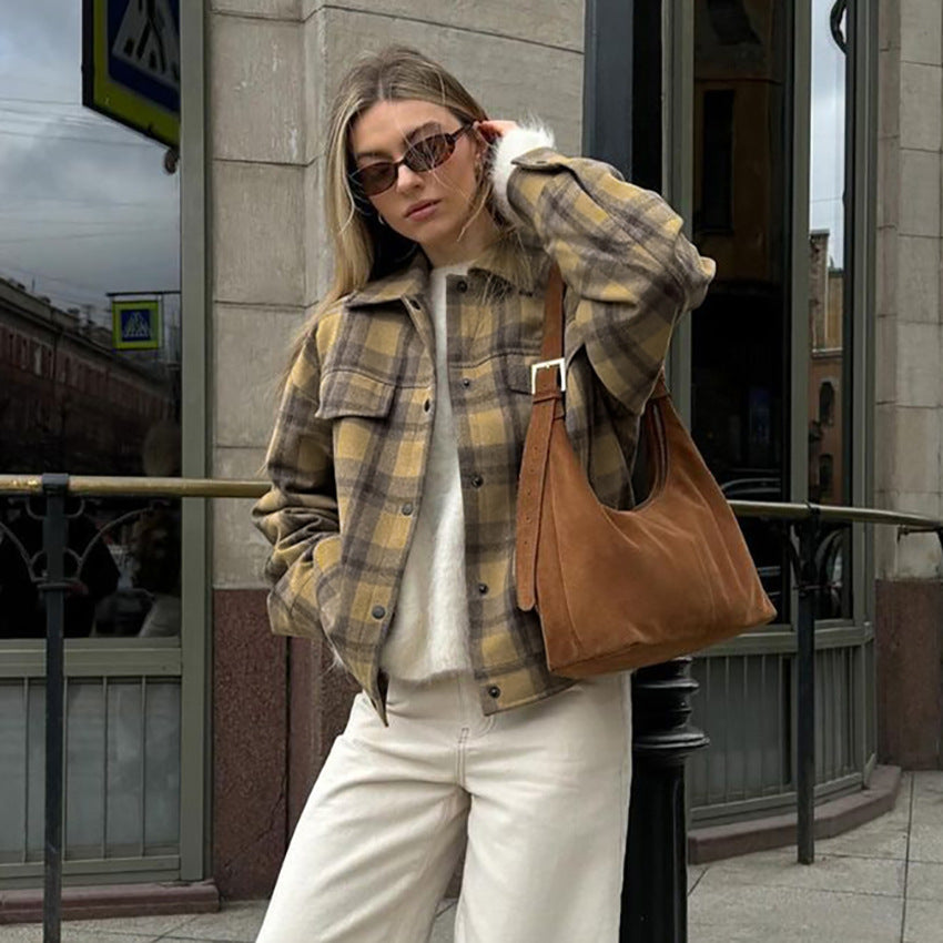 Checkered Wool Trucker Jackets