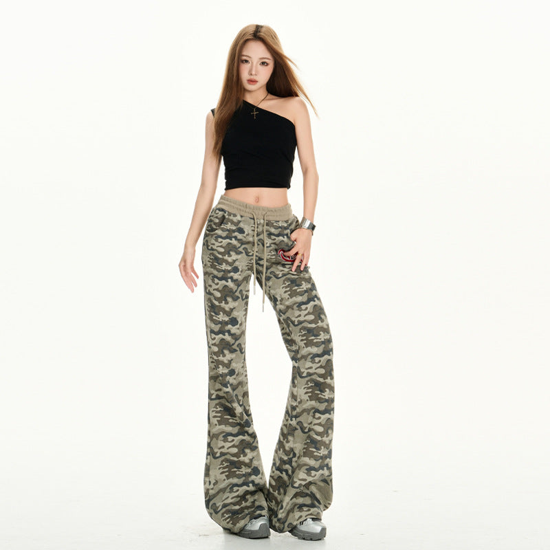 Camouflage Flare Trousers