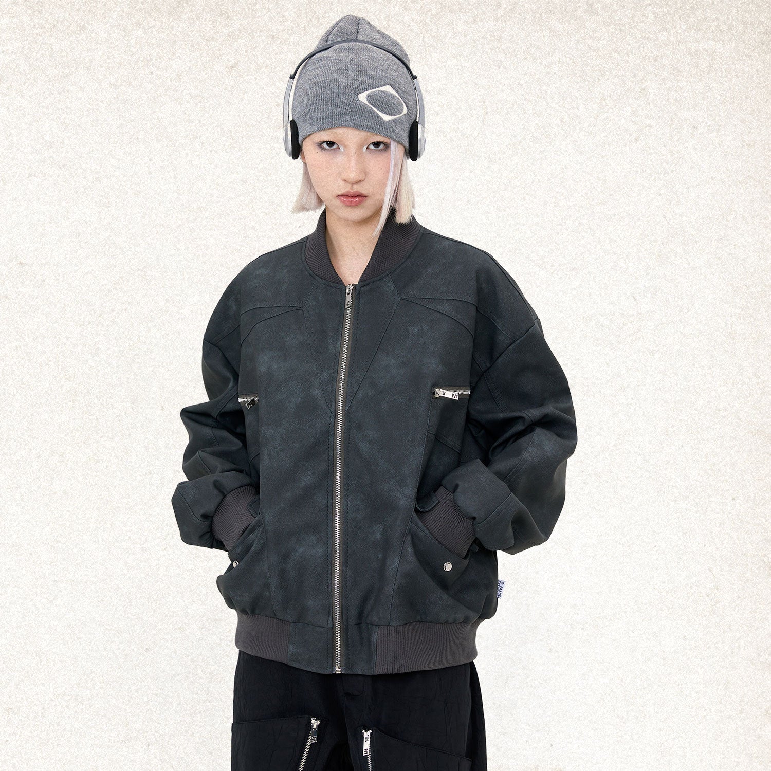Deconstructed Fashion Leather Jacket