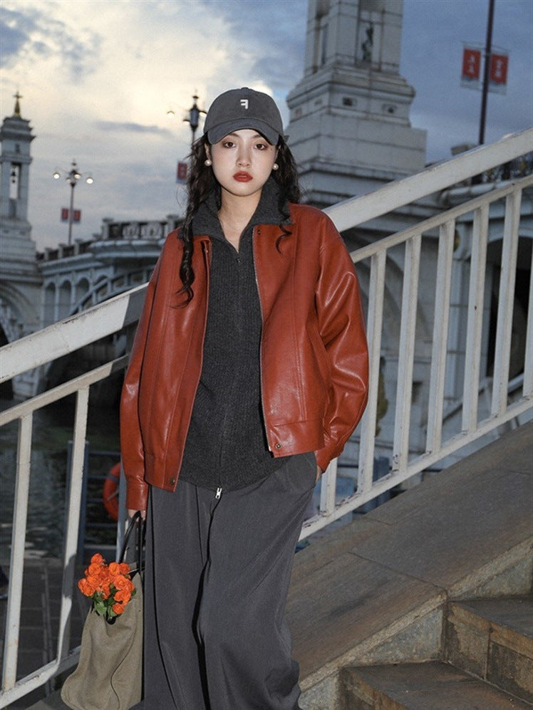 Punk Vintage Red Leather