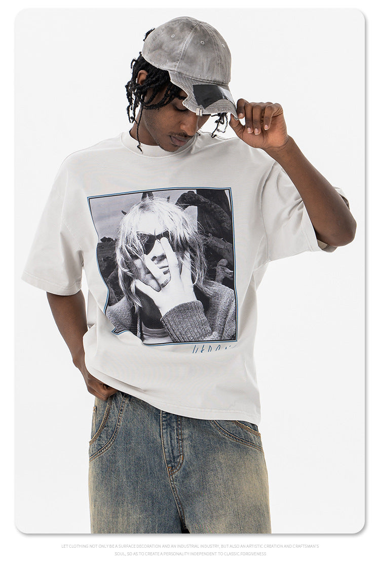 Portrait vintage short sleeve t-shirt