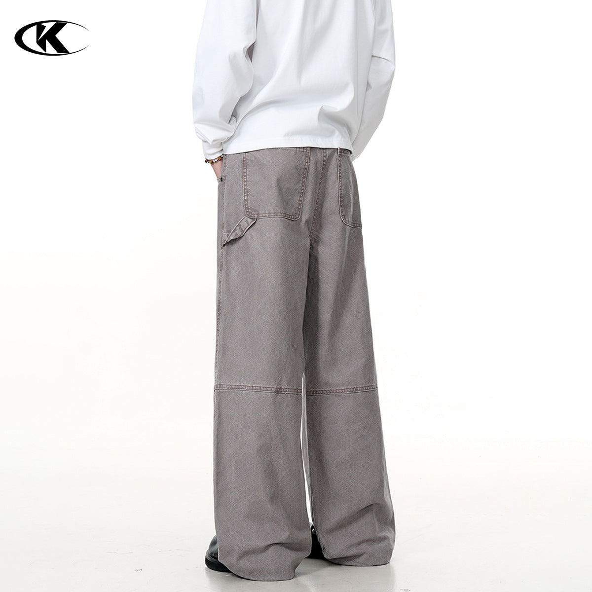 Paint Vintage Work Casual Wide Leg Trousers