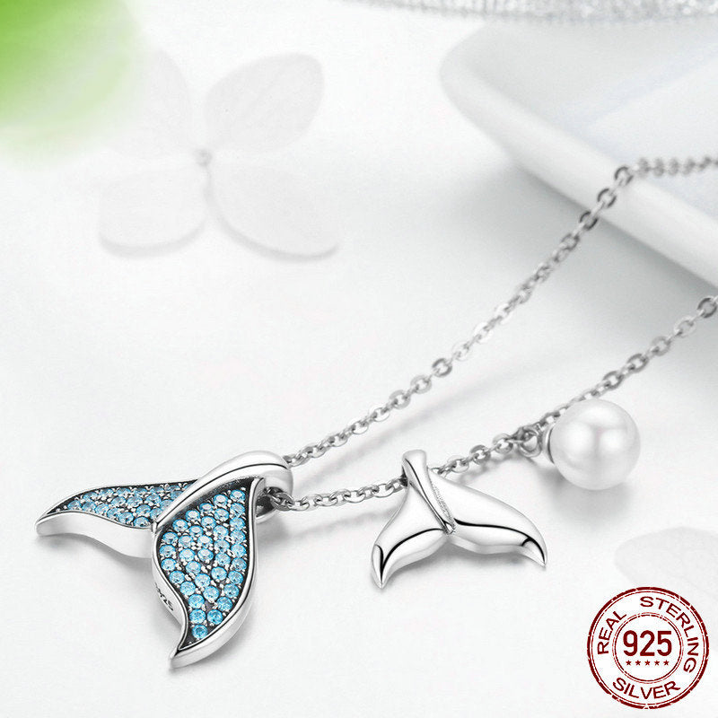 Mermaid silver necklace