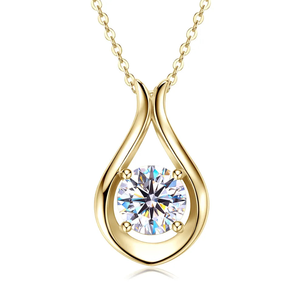 Leunsa silver necklace with water drop detail