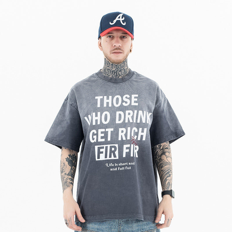 Gradient Letter Print T-Shirt