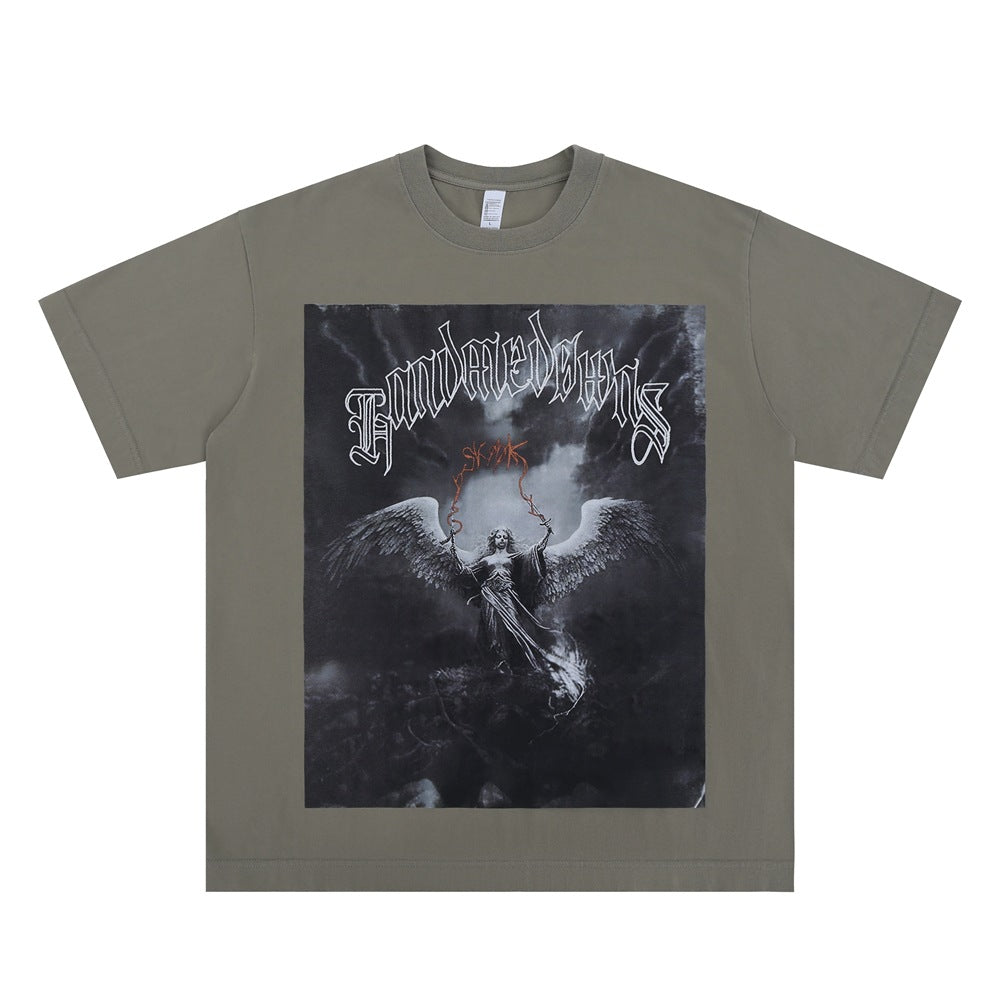 Angel Letter Print Crew Neck T-Shirt
