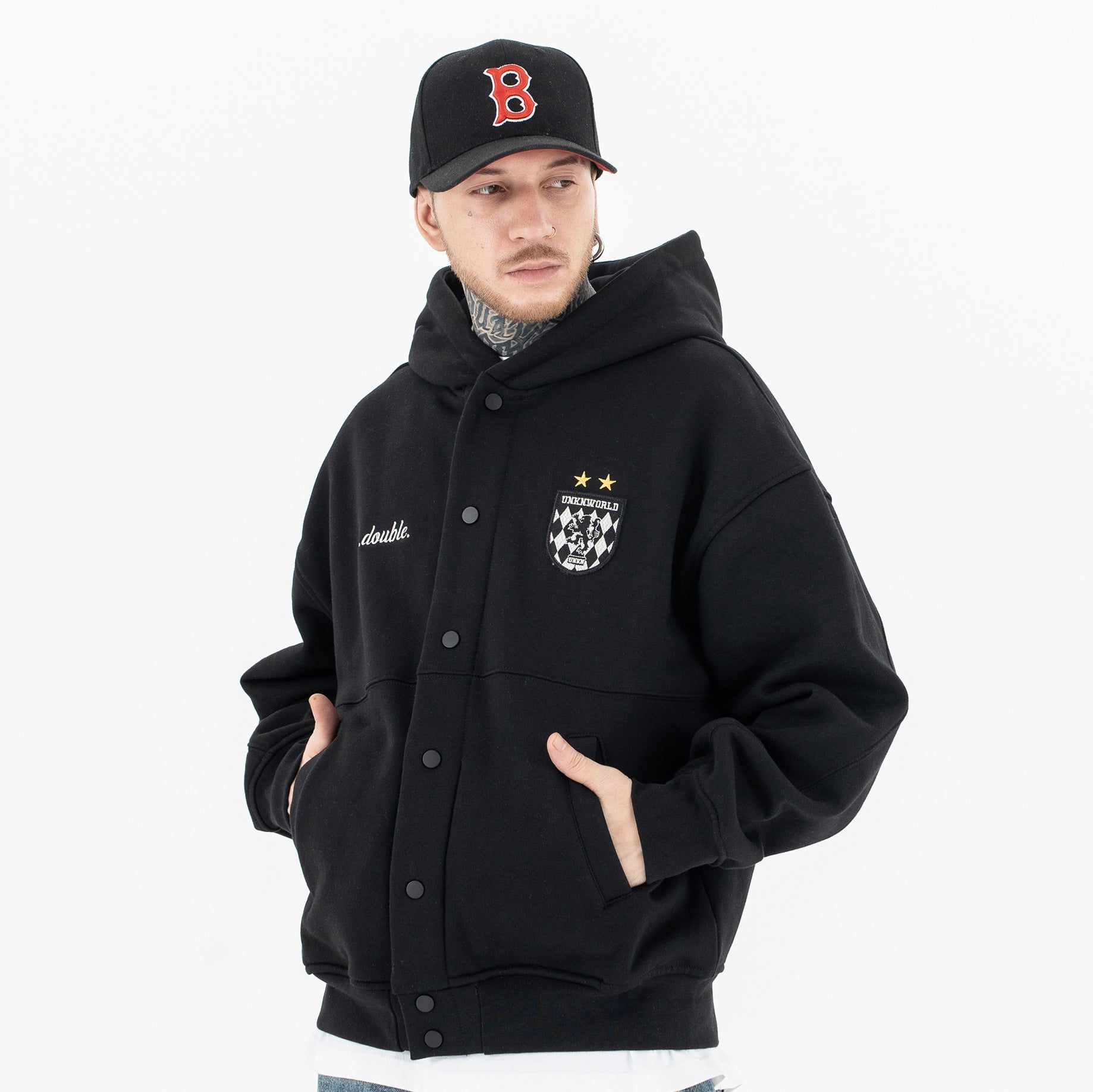 Cardigan hooded sweatshirt