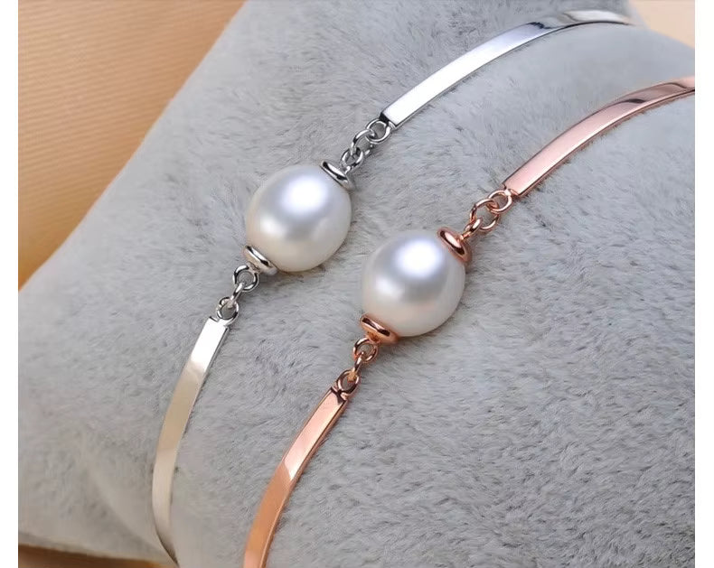 Leunsa Sterling Silver Charm Bracelet Pearl