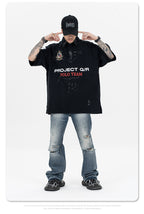 Polo Shirt with Patchwork Badge Letter Embroidery