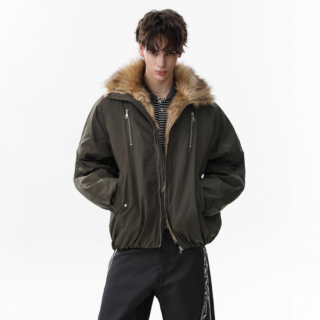 Wool Collar With Cotton Jacket