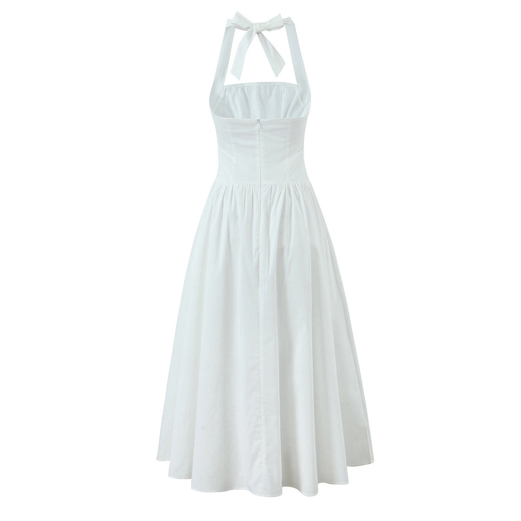 Backless mid length skirt