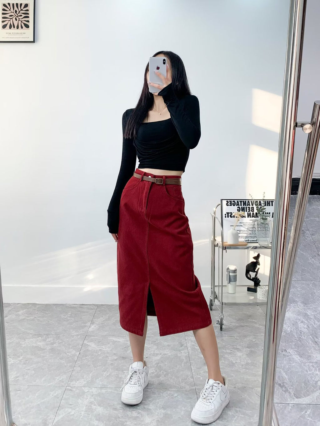 Straight Leg Slit Skirt