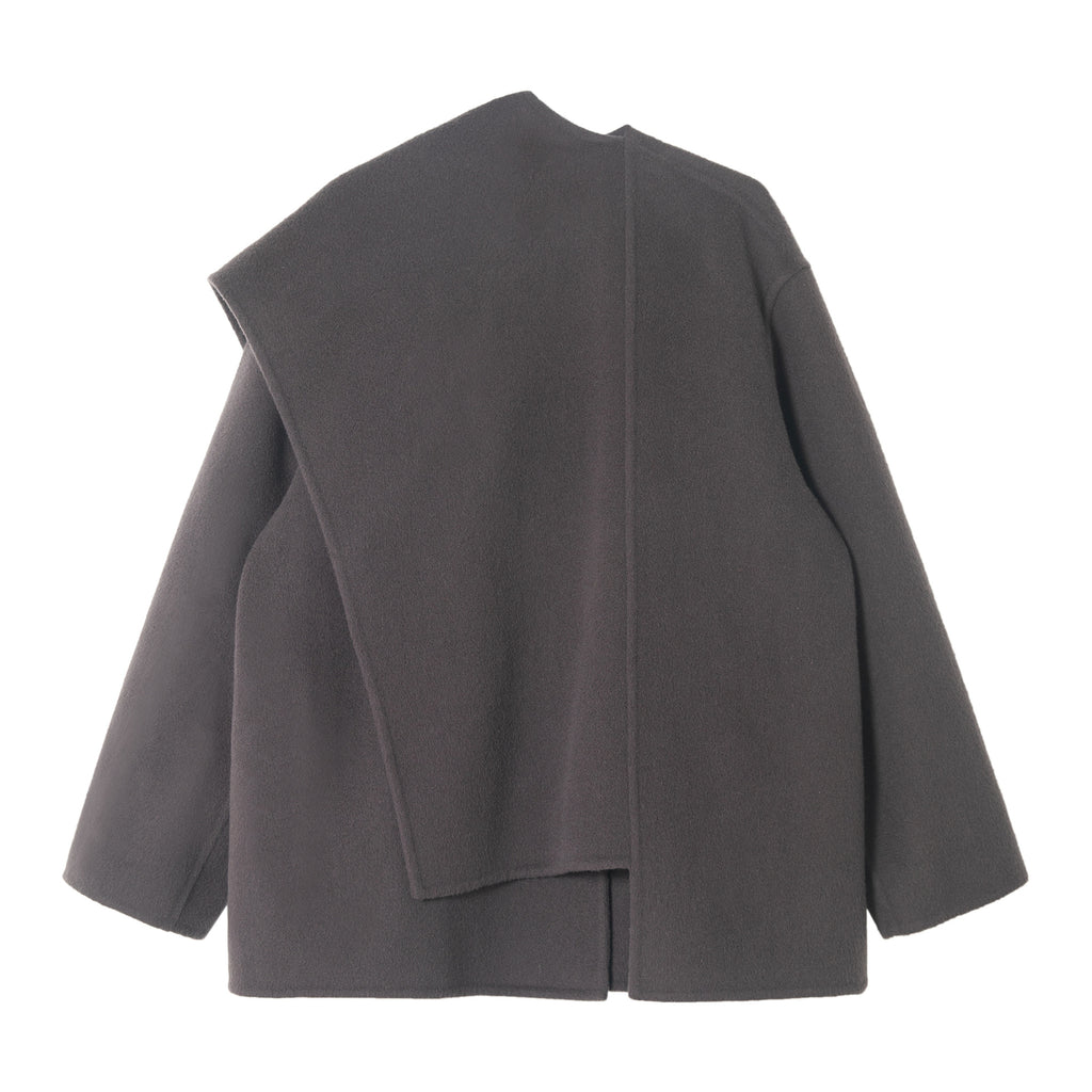 Shawl collar wool coat