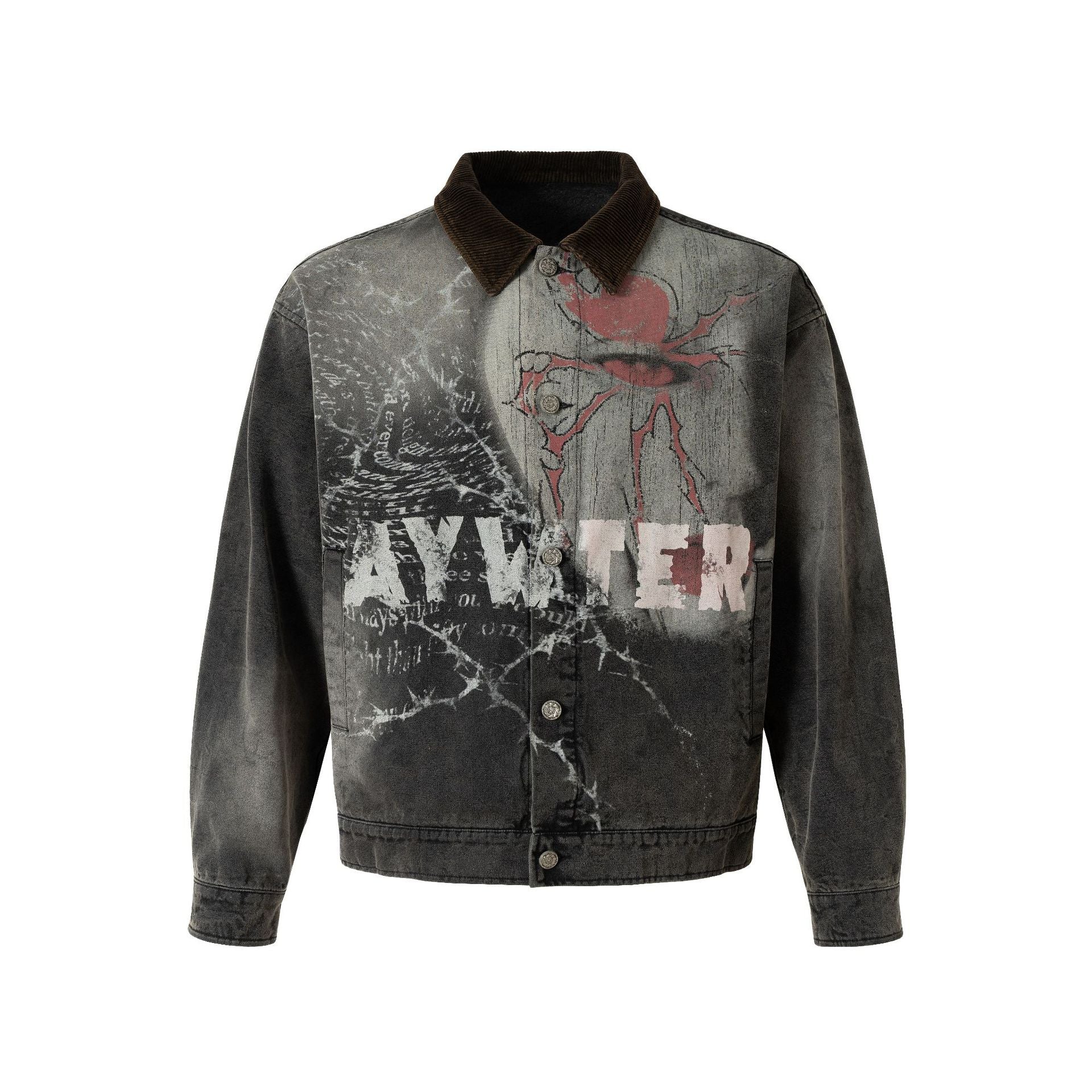 Street High-Street Dark Graffiti Spliced ​​Jacket