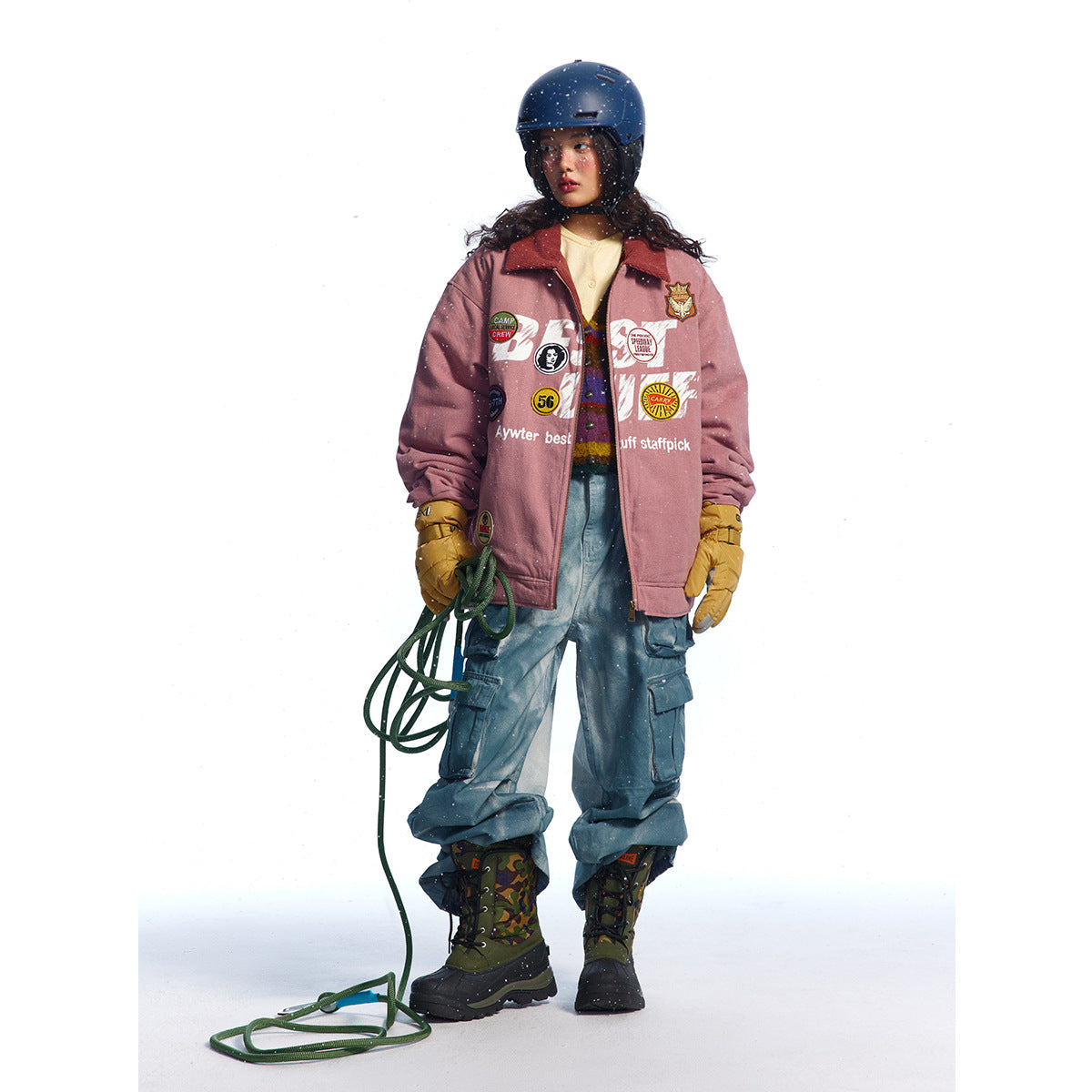 Retro Patch Detail Padded Jacket