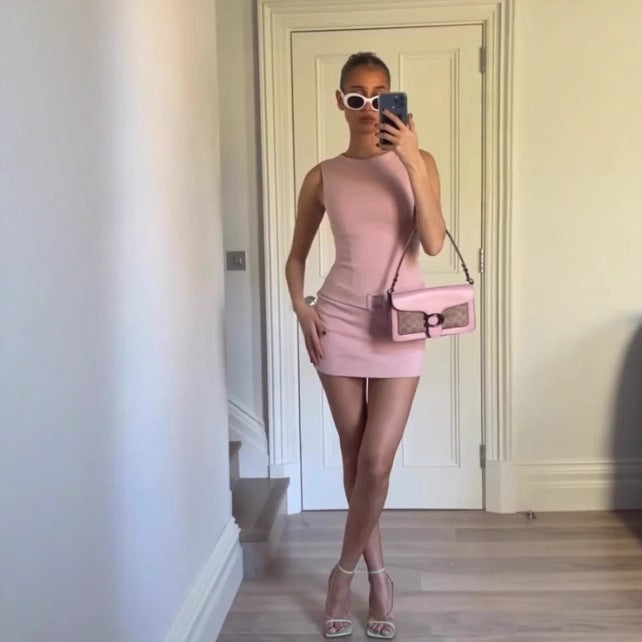 Elegant Fashion Dress with Waist Belt