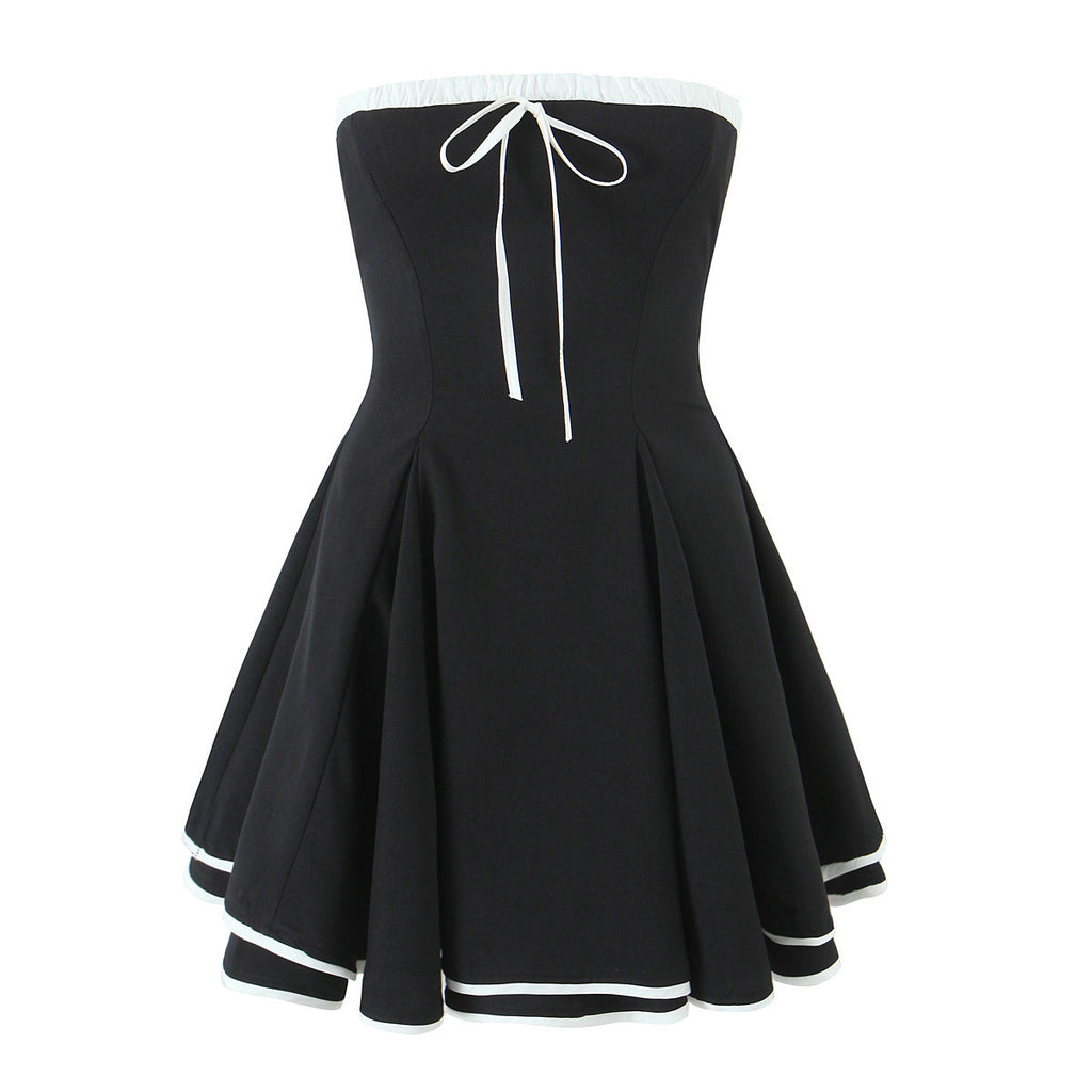 Strapless backless mini skirt