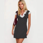 Lace polka dot dress