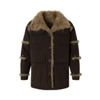 Velvet Cotton Fur Collar Coat