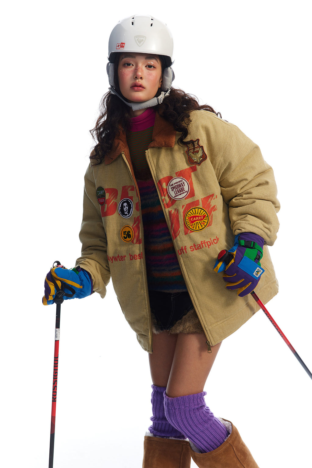 Retro Patch Detail Padded Jacket