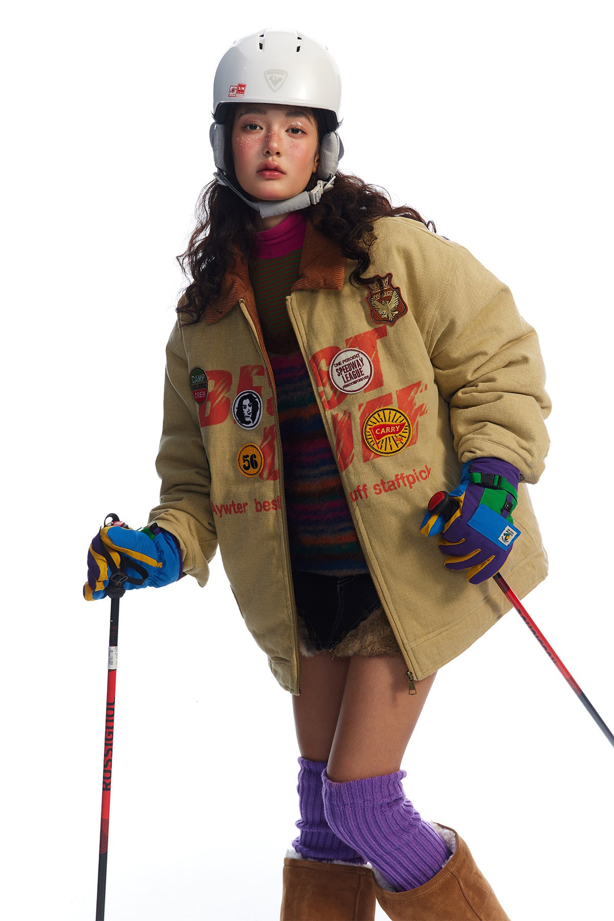 Retro Patch Detail Padded Jacket