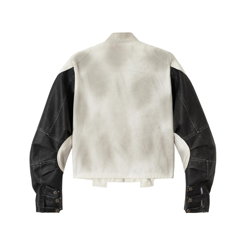 Skeleton digital printed leather Jacket