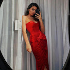 Tailored strapless velvet dress