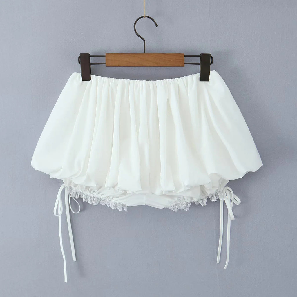 Lace Tulle Flare Skirt
