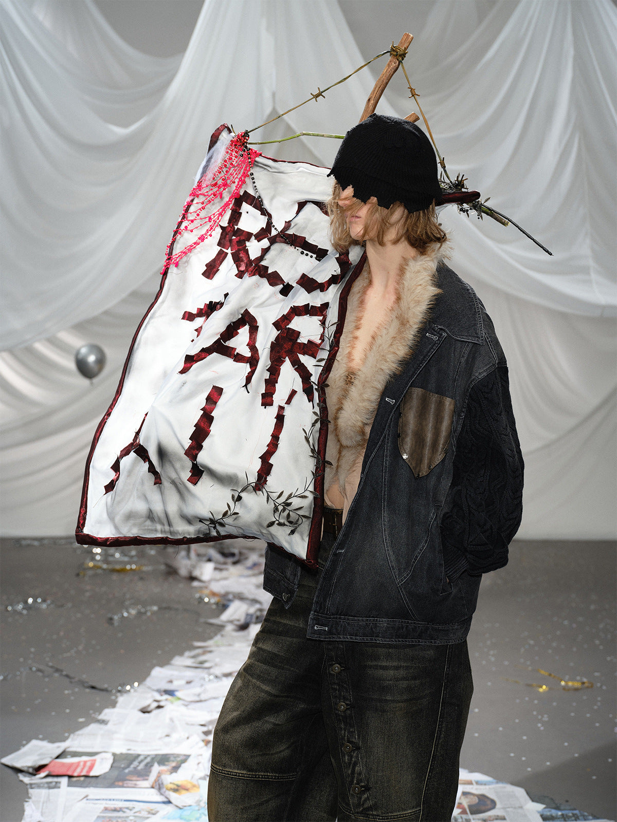 Knitted Sleeve Cotton Jacket