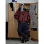 Lamb Wool Spliced Hooded Cotton Jacket