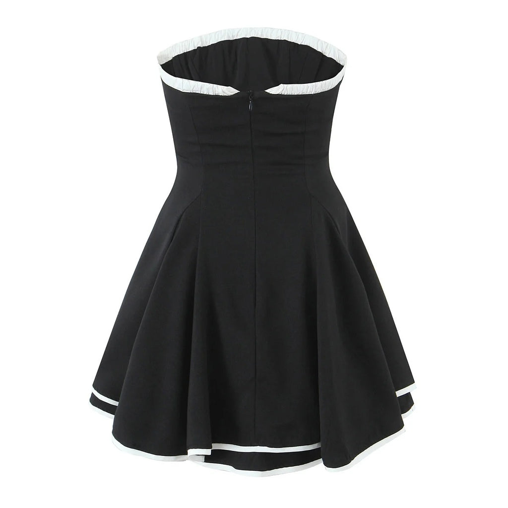 Strapless backless mini skirt