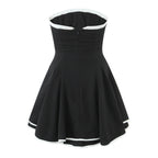 Strapless backless mini skirt