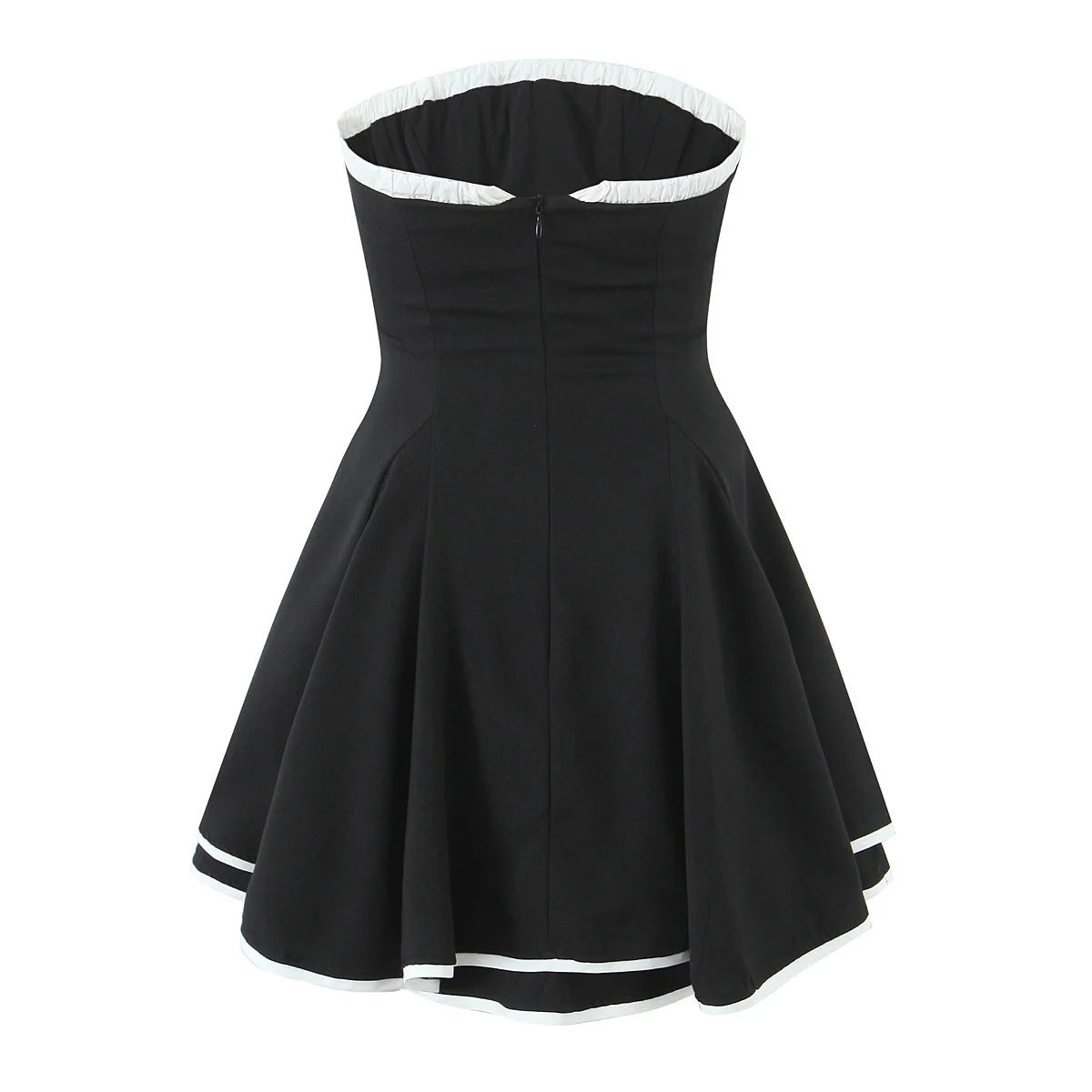 Strapless backless mini skirt